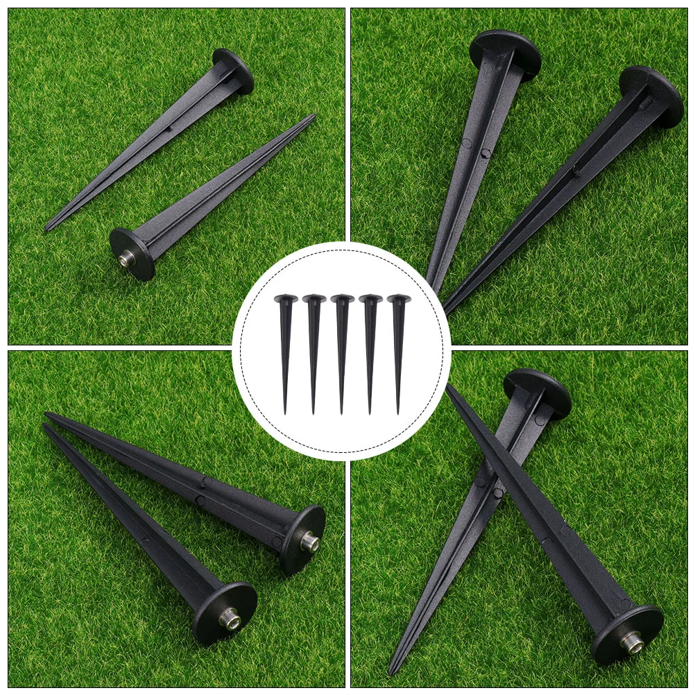 5 Pcs Tool Lawn Lamp Socket Outdoor Light Torch Lights Spike Die Cast Aluminum Solar Stakes Ground