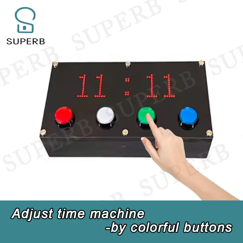 

Escape Room Adjust time machine prop escape room button control prop with 4 colorful buttons 2023 new superb 1987 escape props