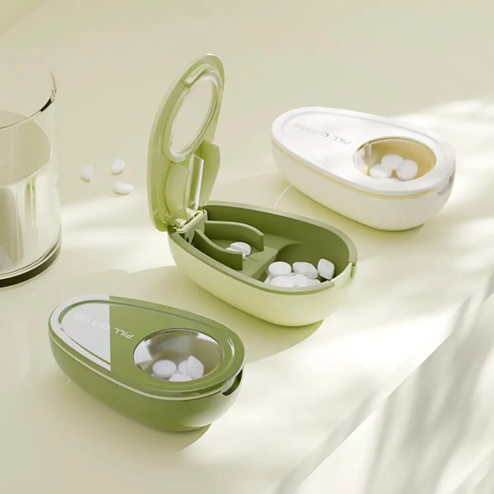 Medication Splitter Compact Pill Cutter Storage Box with Divider for Health Care Medicine Organization Food-grade Safe Material