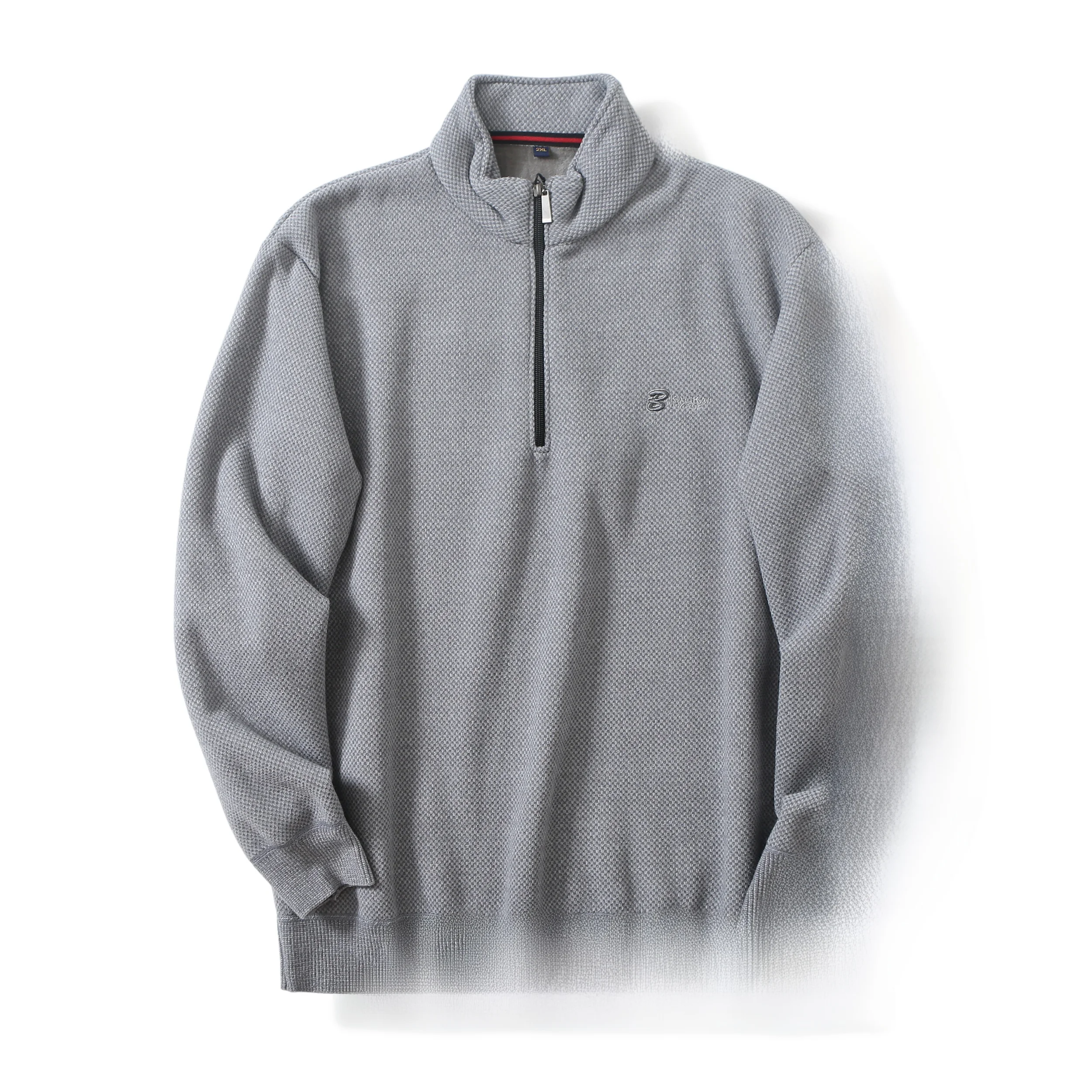 سترة مريحة مبطنة بسحاب للرجال، ملابس كاجوال من نسيج البوليستر والنايلون، ملابس تريكو دافئة ومريحة