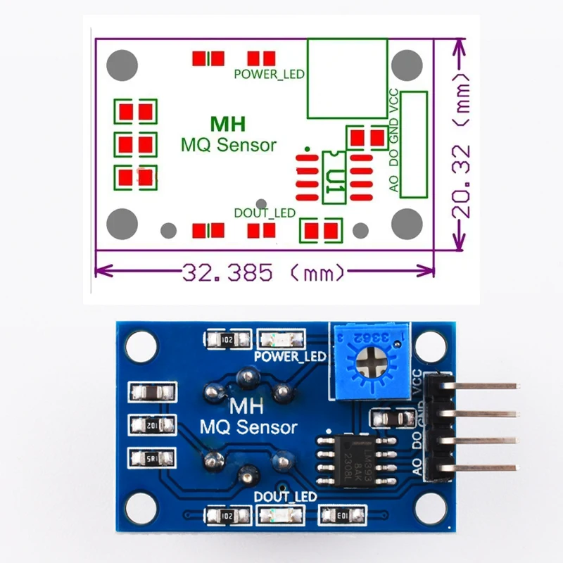 MQ2 MQ3 MQ4 MQ5 MQ-6 MQ-7 MQ-8 MQ-9 MQ-135 Detection Smoke Methane Iiquefied Gas Sensor Module for Arduino Starter DIY Kit