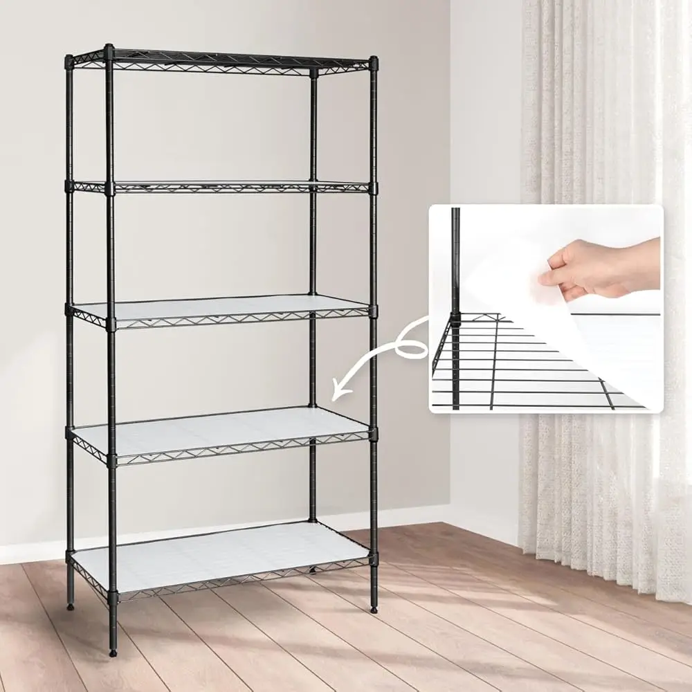 

Nsf Bla 5-Tier Adjustable Shelves Metal Wire Shelving Unit With Liners, Kitchen Storage Shelving, Metal Steel Storage Shelving,