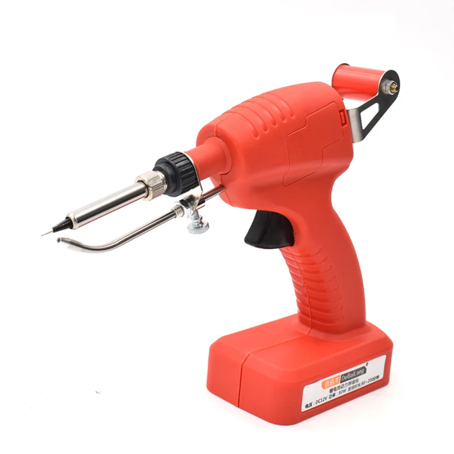 80W Soldering Gun DC 12V Li-ion Rechargeable Cordless Soldering Iron Automatic Dormant Welding Gun Tool