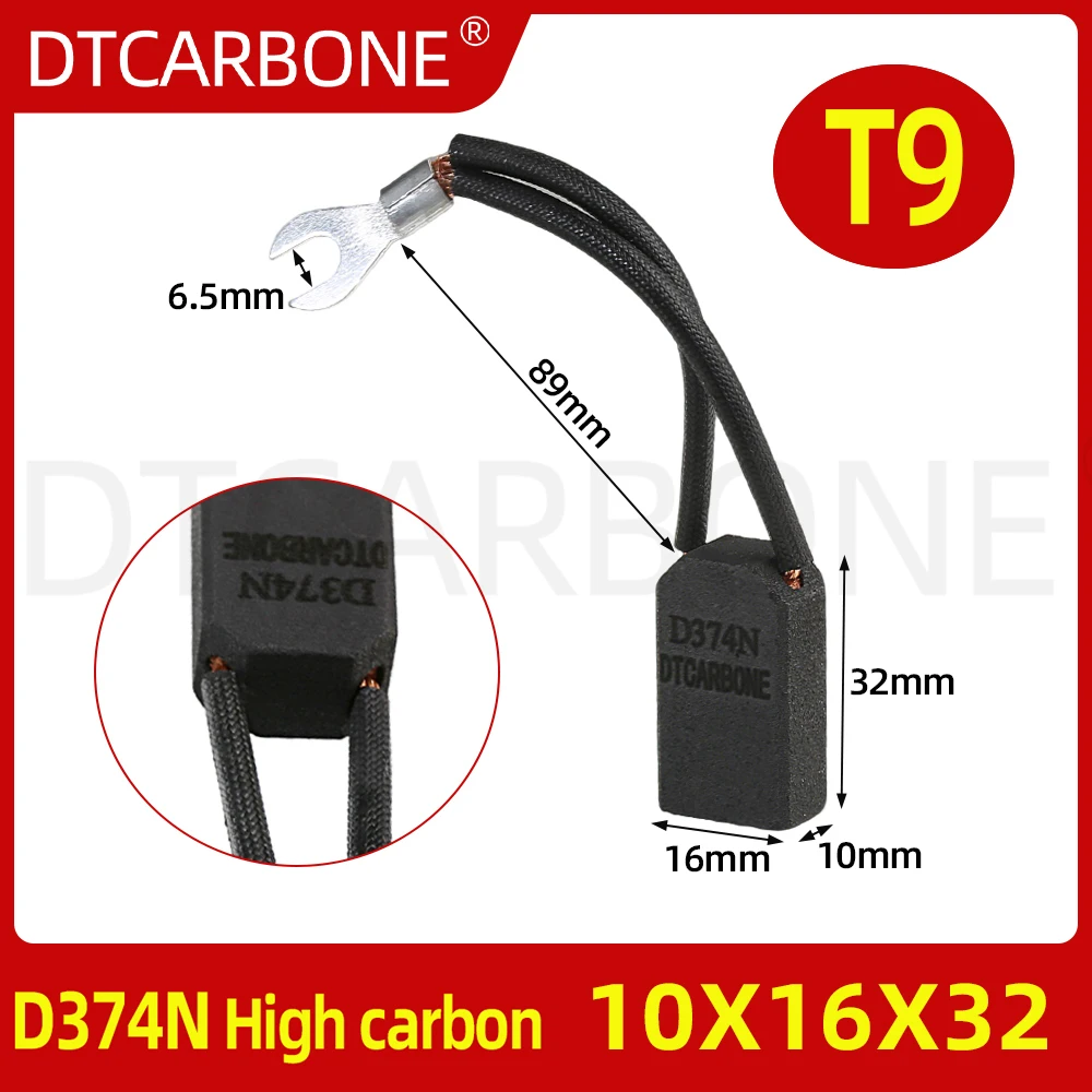 

Набор из 20 угольных щеток DTCARBONE D374N для двигателей постоянного тока, высокоизносостойкие, размеры 8*10*12.5*16*20*25*32*40*50*60