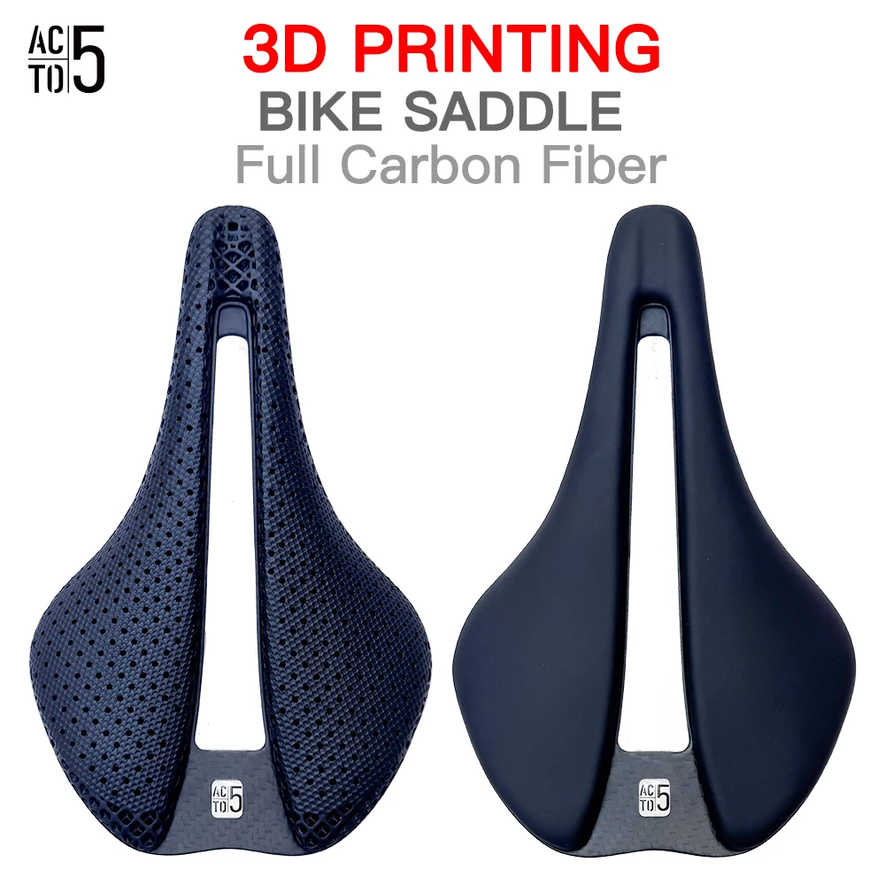 

ACTO 5 Ultralight 3D Printed Carbon Bicycle Saddle 150g 240x155mm MTB Road Gravel Bike Seat Parts Comfortable Riding Experience