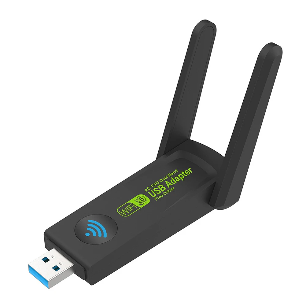 

1300M USB3.0 WiFi Adapter 2.4G/5GHz Wireless Dual Band Wi-Fi Dongle Network Card Receiver for PC Desktop Laptop