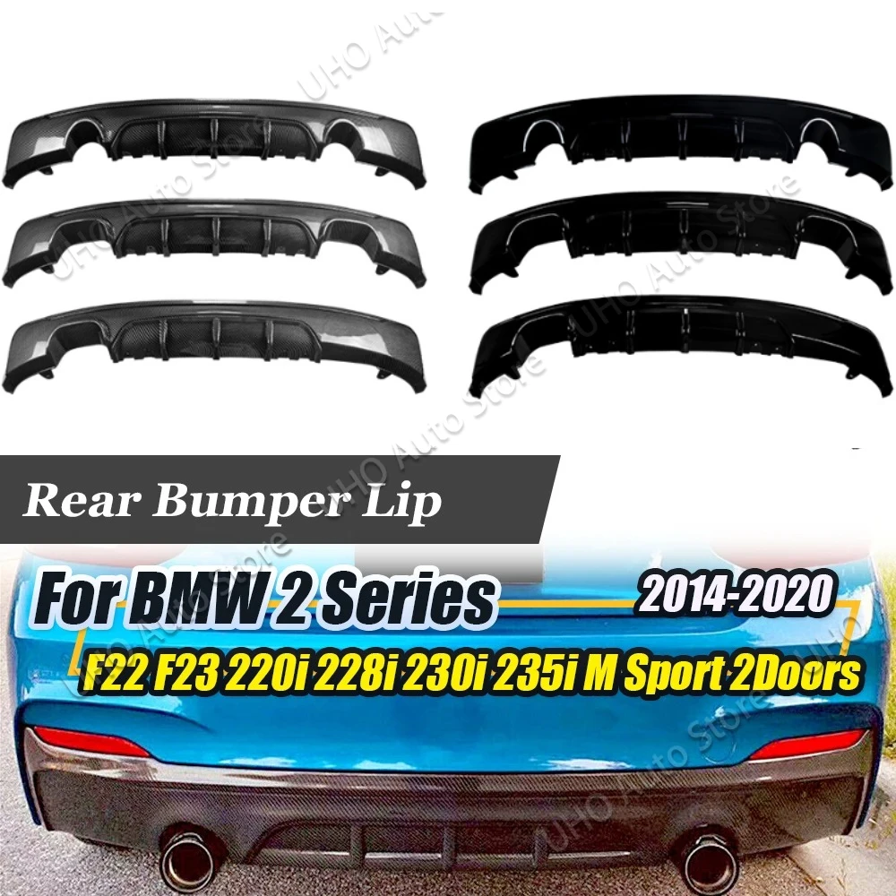 F22 F23 M deporte coche parachoques trasero doble labio divisores Kits de alerón difusor inferior labio para BMW 220i 228i 230i 235i 2 puertas 2014-2020