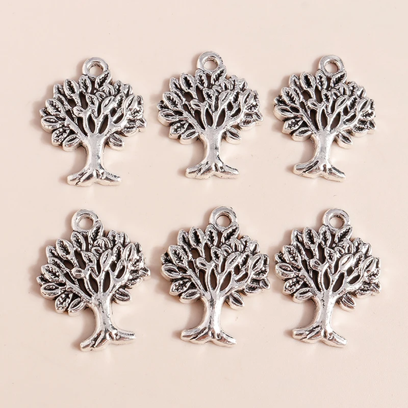 20 Stück niedliche Anhänger aus Legierung in Form von Pflanzen, Blumen, Bäumen und Blättern für die Schmuckherstellung, Ohrringe, Anhänger, Halsketten, Armbänder, DIY-Bastelzubehör – Detail 30