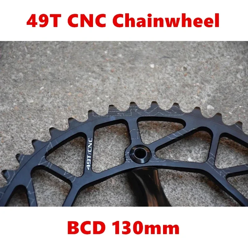 Fixie Bike Crankset 170mm Crank Single Speed Big Chainwheel 700C Road Bicycle Sprocket CNC 49T BCD 130mm Racing Cycling Parts