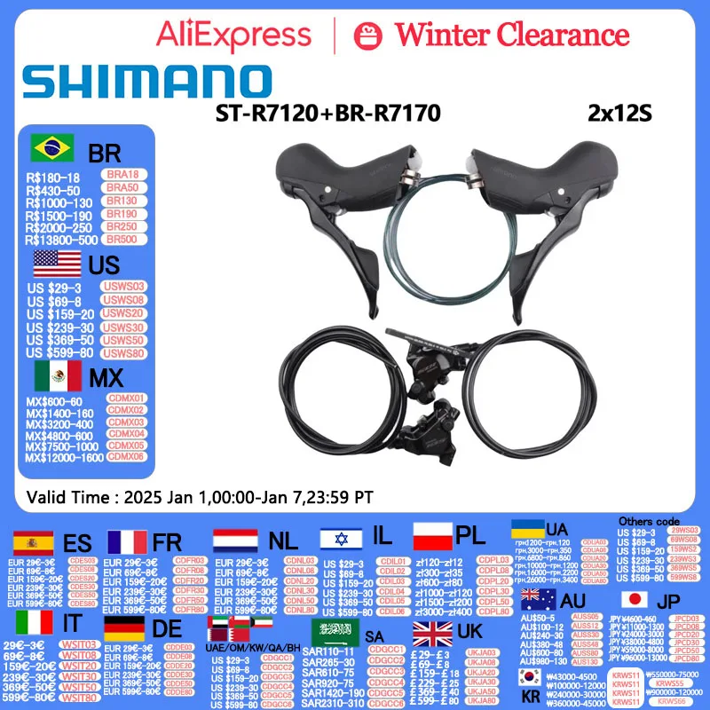 Shimano ST R7120 BR R7170 105 R7120+R7170 Hydraulic Disc Brake Caliper With Pads 2x12Speed Left Right For Road Bike Cycling