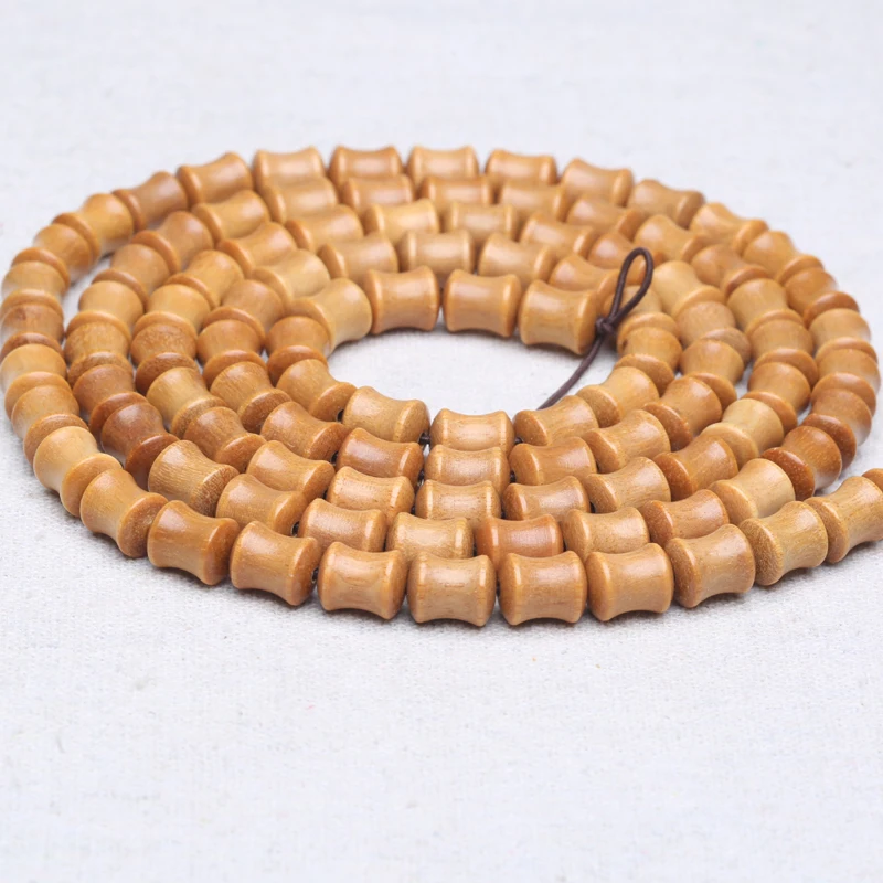 100pcs Indian sandalwood 8mm/10mm bamboo shaped accessories DIY jewelry bracelet to create natural fragrance