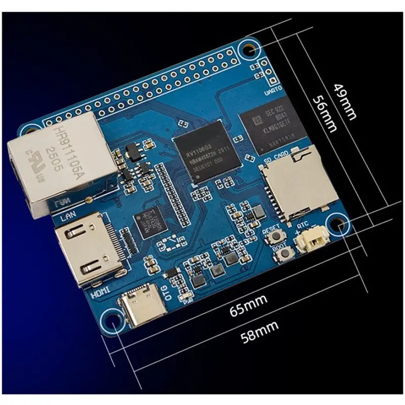 ABNR For Remote Server Operation Compatible RV1106G3 Development Board 1.8Ghz Core 256MB DDR3L 8GB With Status Indicator Light