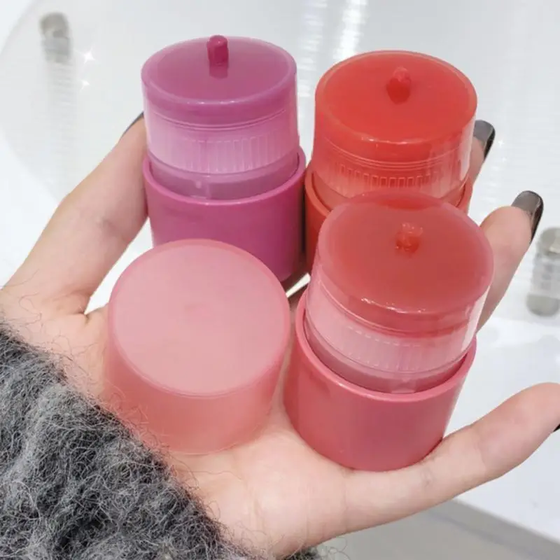 Lápiz labial de gelatina ligera al agua, colorete en polvo, palo multifuncional, bálsamo labial de gelatina de larga duración, lápiz labial, cosméticos