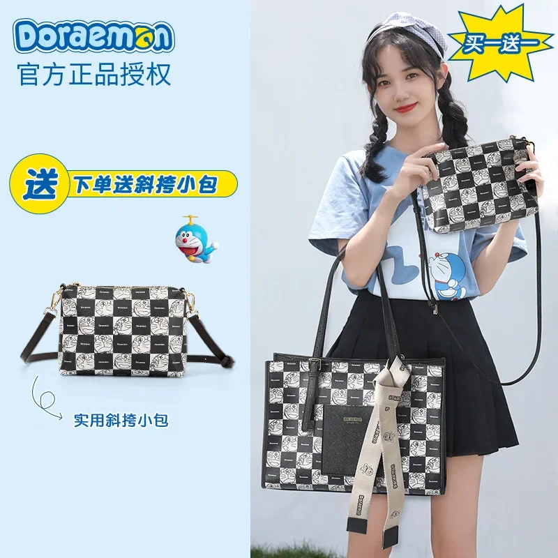 2PCS Doraemon Purses and Handbags Cute Wallet Ladies Tote Bag One Shoulder Girls Crossbags Designer Bags for Women Free Shipping