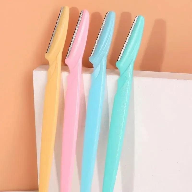 5pcs Safe Eyebrow Razor Straight Handle Scratch-proof Eyebrow Razor for Men and Women Novice Beginner Eyebrow Razor Blade