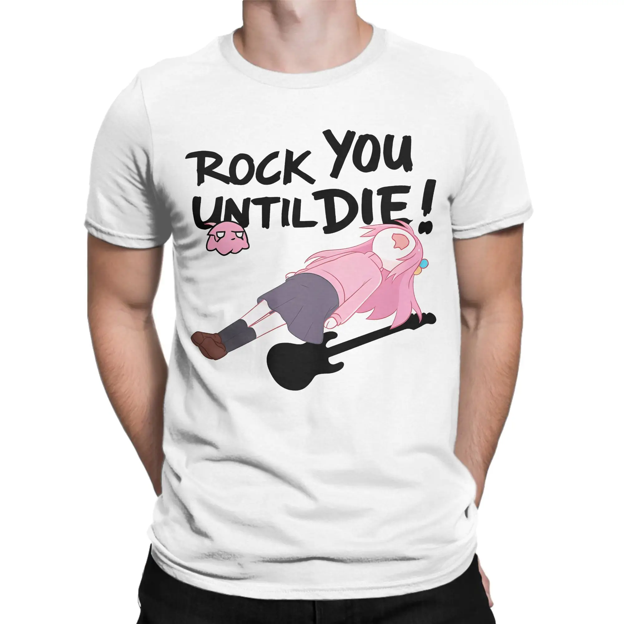 Men Bocchi The Rock T Shirt  Cotton Clothing Funny Short Sleeve O Neck Tee Shirt Classic T-Shirt