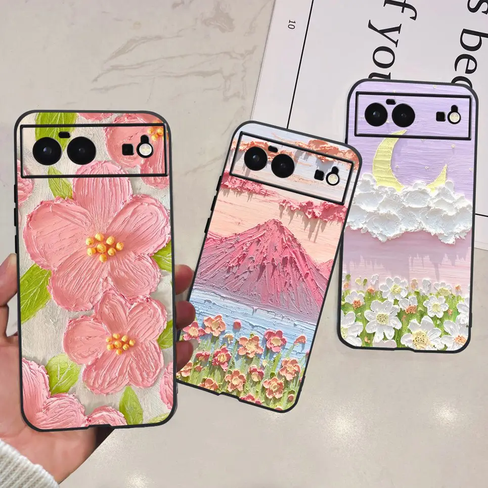 Luxury Slim Case For Google Pixel 6 Pro 6a 7 Pro Shockproof Bumper Back Cover Pet Cat Dinosaur Animals Phone Coques Pixel 7 7Pro