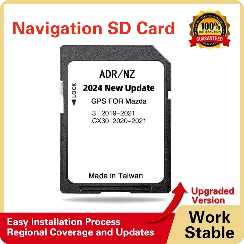 Australia New Zealand Car GPS for Mazda 3 CX30 Car 2019-2021 Vehicle Navigation Upgrade Map SD Card 2024 with Anti Fog Reaview