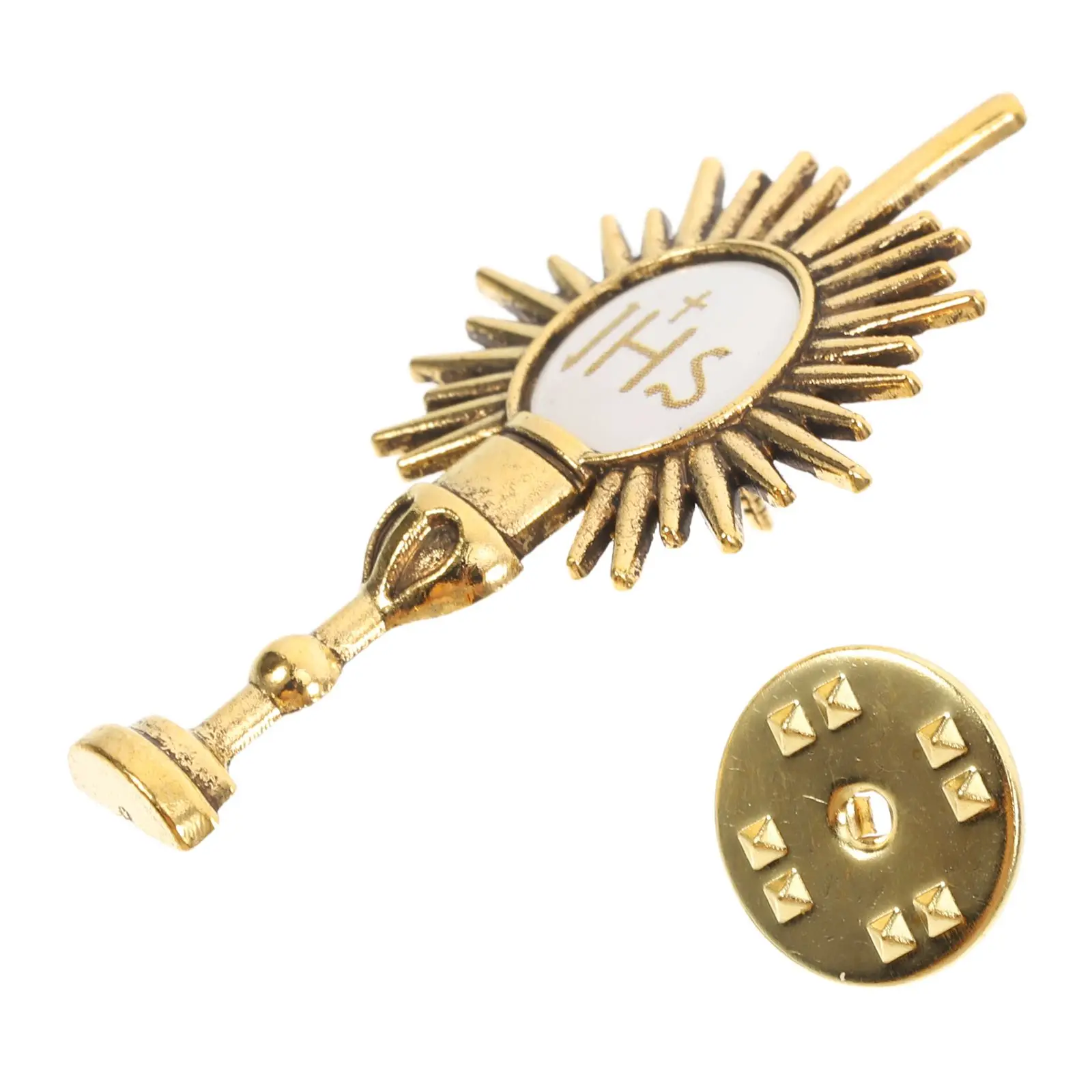 

1Pc Cross Brooch First Communion Zinc Alloy Jewelry Chalice Lapel Pin Religious Gifts Holy Cross Longlasting Accessories