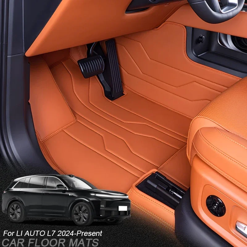 

For LI AUTO L7 2024-Present Custom Nappa Leather Anti-Slip Car Foot Protect Mat Luxury Waterproof Floor Pad Interior Accessory