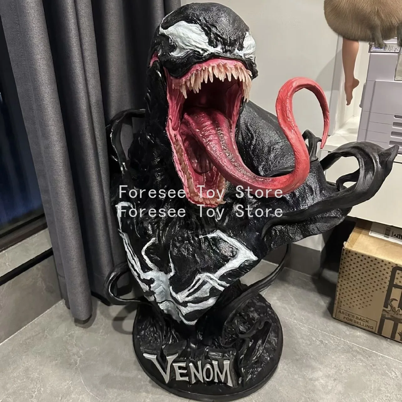 New 80cm Venom Bust Figure The Avengers Anime Surroundings Figure Collection Desktop Ornament Decorations Best Gift for Children