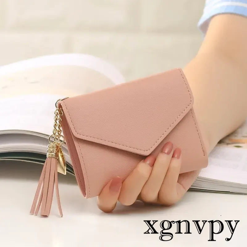 xgnvpyKorean version of the new fresh and sweet ladies wallet female tassel pendant lychee pattern wallet card holder coin purse