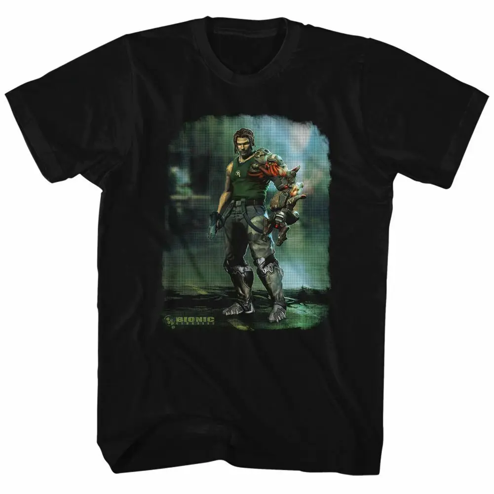 Bionic Commando Damaged Road Black Adult T Shirt