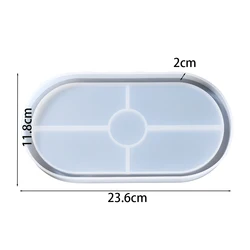 1Pcs Oval Tray Silicone Mold Hexagon Coaster Epoxy Resin Mold for DIY Jewelry Plate Storage Holder Crafts Home Decoration