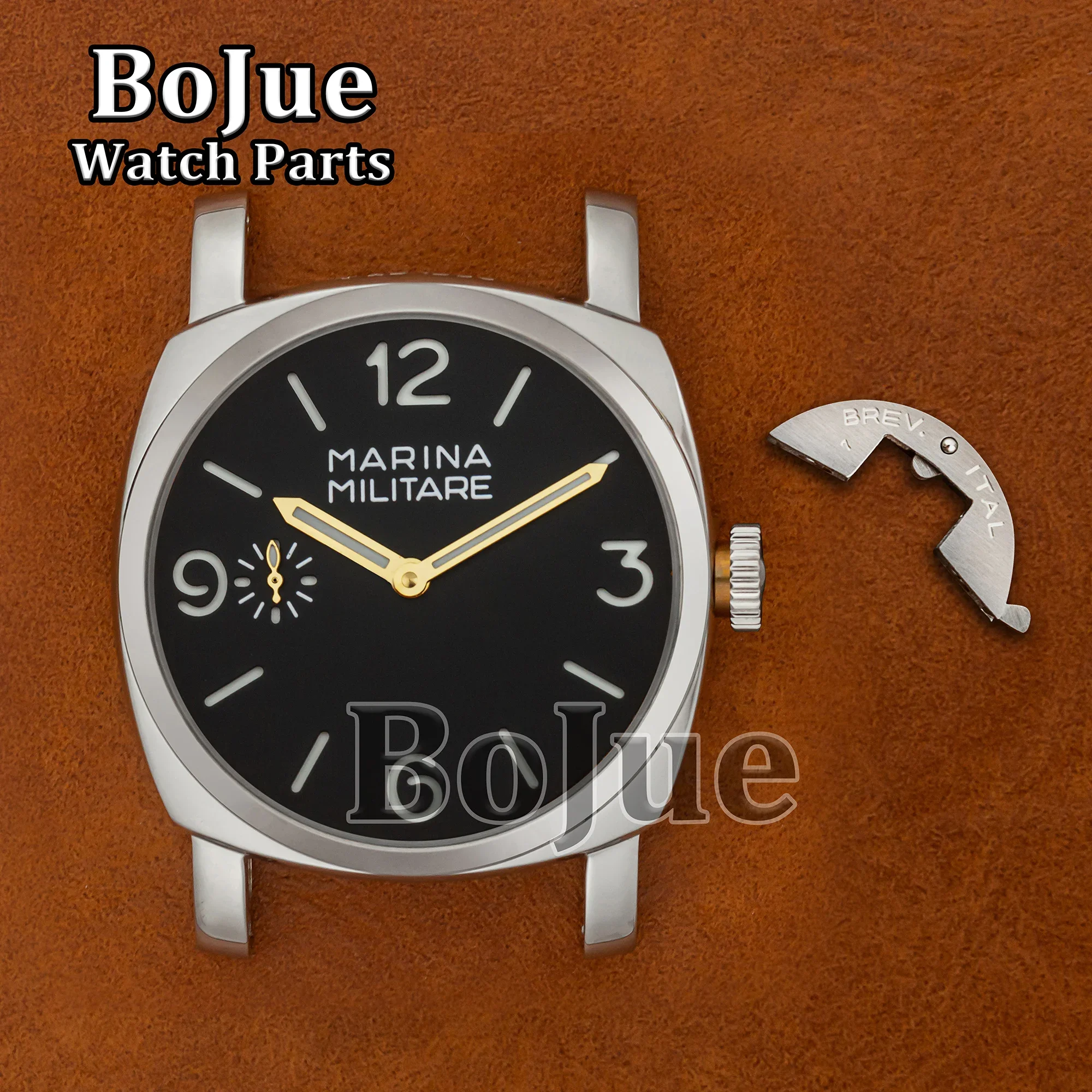 Корпус 47 мм, винтажный корпус PAM, циферблат 39 мм, стрелки, нержавеющая сталь, 10 АТМ, водонепроницаемый для 6152 ETA6497/6498 ST3600, механический механизм