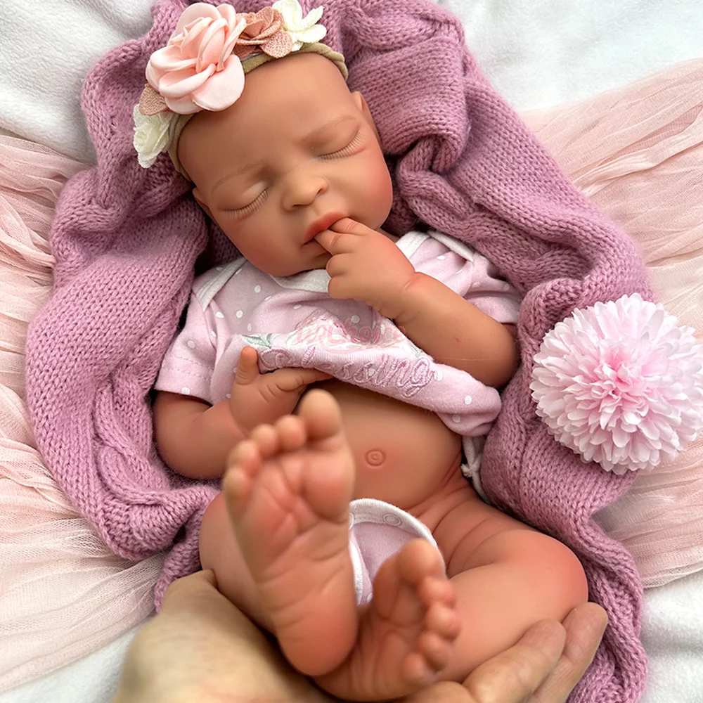 17" Ultra Realistische Siliconen Reborn Babypop Kunstenaars Wasbare Handgemaakte Levensechte Reborn Pop Voor DIY Verzamelaars Kerstcadeau