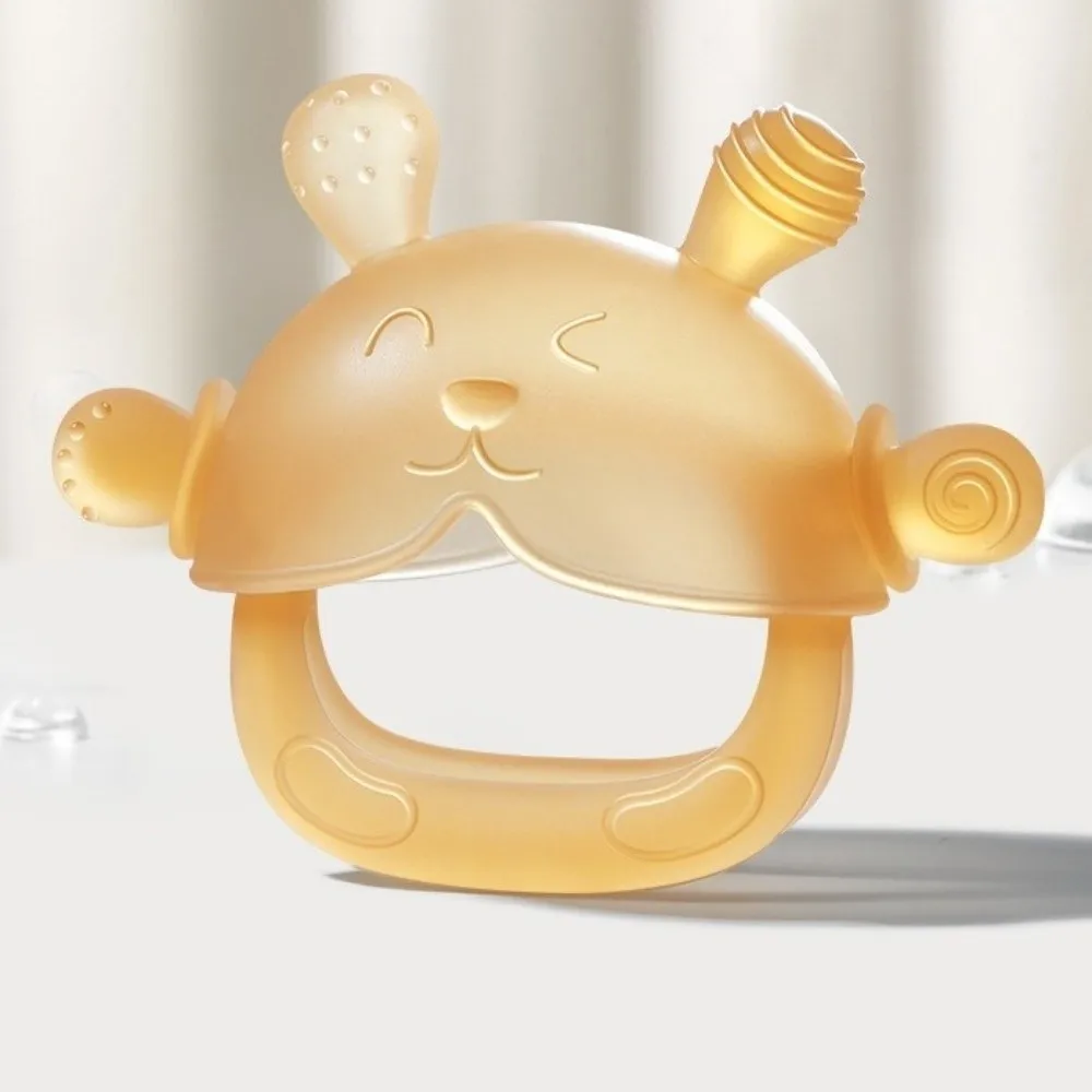 3 قطعة لينة سيليكون الأرنب لعبة التسنين الغذاء الصف الكرتون عضاضة قفازات BPA الحرة مكافحة الإبهام ألعاب التسنين الطفل مضغ
