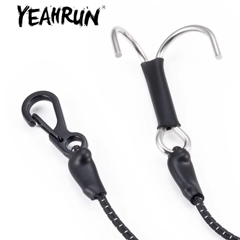 

YEAHRUN Luggage Rack Rope Kinetic Winch Strap Escape Rope Rescue Trailer Hook for 1/10 RC Crawler Axial SCX10 TRX4