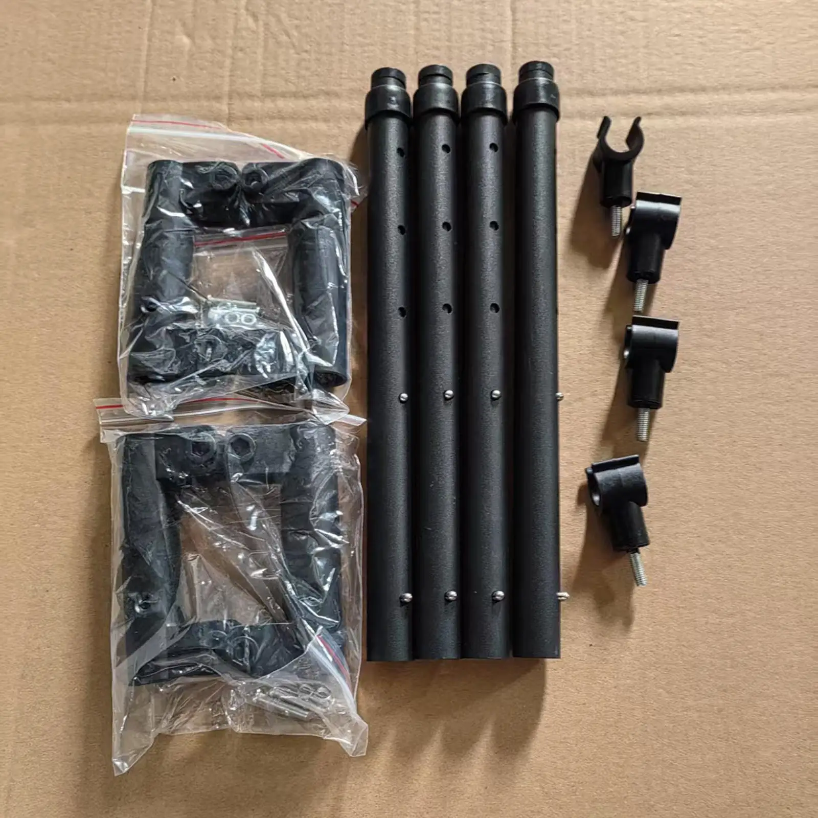4 Pieces Camping Cart Table Support Rod Heightening Rods 36.5cm to 49.8cm Replacement Telescopic Desk Leg for Hiking Camping