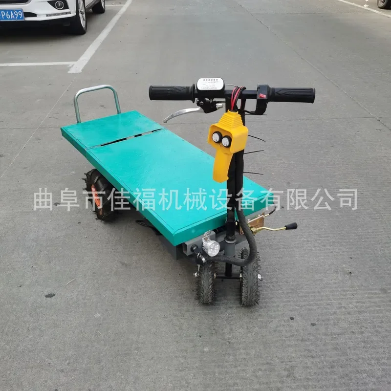 Electric Flatbed Transporter Trolley for Agriculture Vegetable Greenhouse Supermarket Construction Site Material Handling