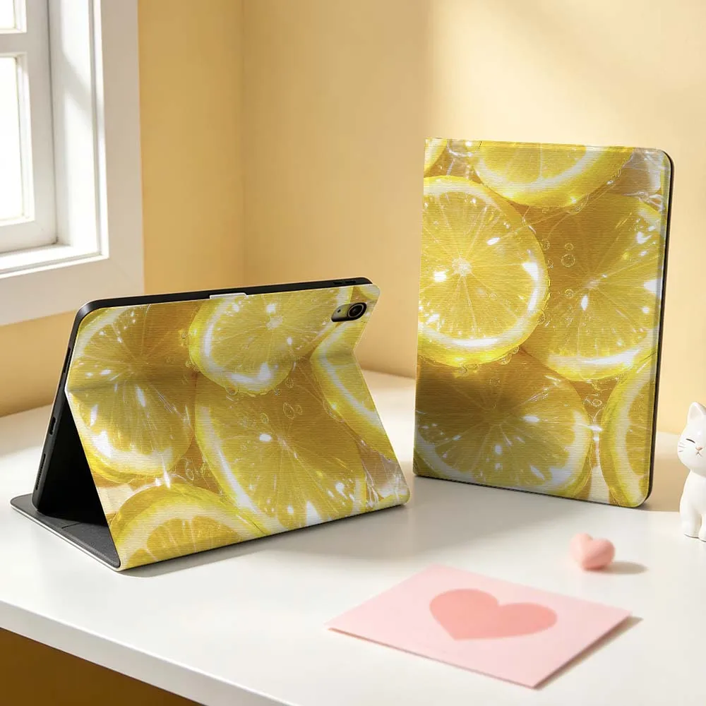 Yellow Lemon Picture Pen Tray For Apple iPad Pro Mini A16 A17 A14 4 5 6 7 6th 12th Gen 9.7 12.9 11 13 M4 inch Tablet Case
