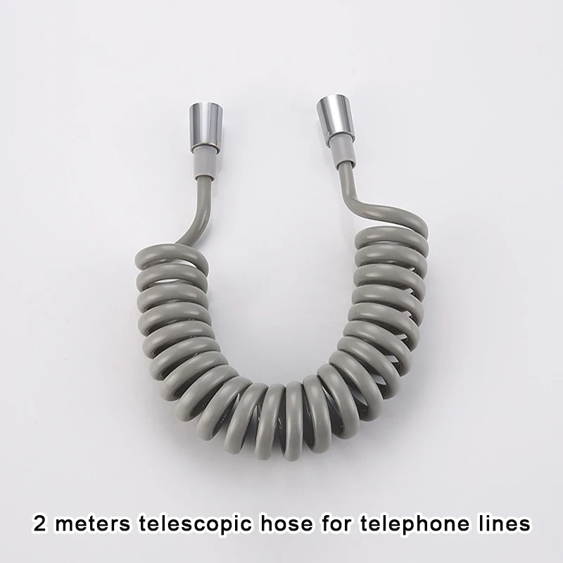 Toilet Spray Nozzle Bidet Hose Telescopic 1.5/2 Meter Spring Inlet Hose Telephone Line Shower Head Hose