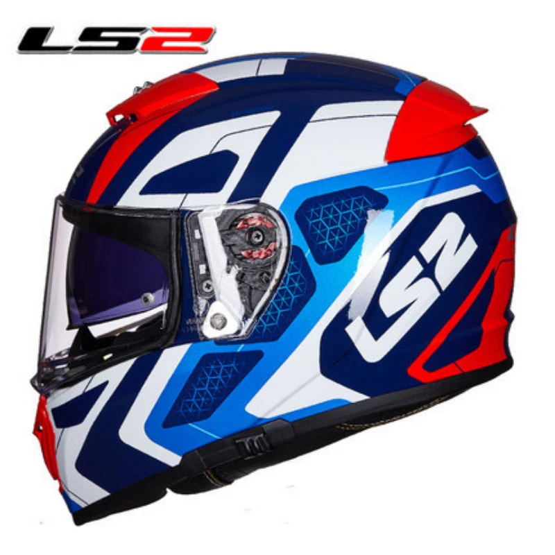 LS2 Motorcycle Helmet Full Cover Double Lens Men's and Women's Winter Racing Motorcycle Helmet Four Seasons Anti-fog Helmet