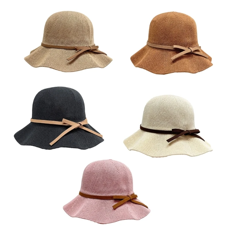 573B Women's Sun Hat with Broad and Airy Acrylic Design for Travel