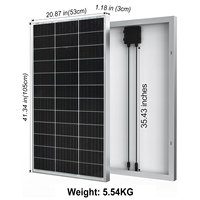 120W 240W Glass Rigid Solar Panel 18V Photovoltaic Panel Monocrystaillne Solar Cell12V/24V Battery Charger Home Roof