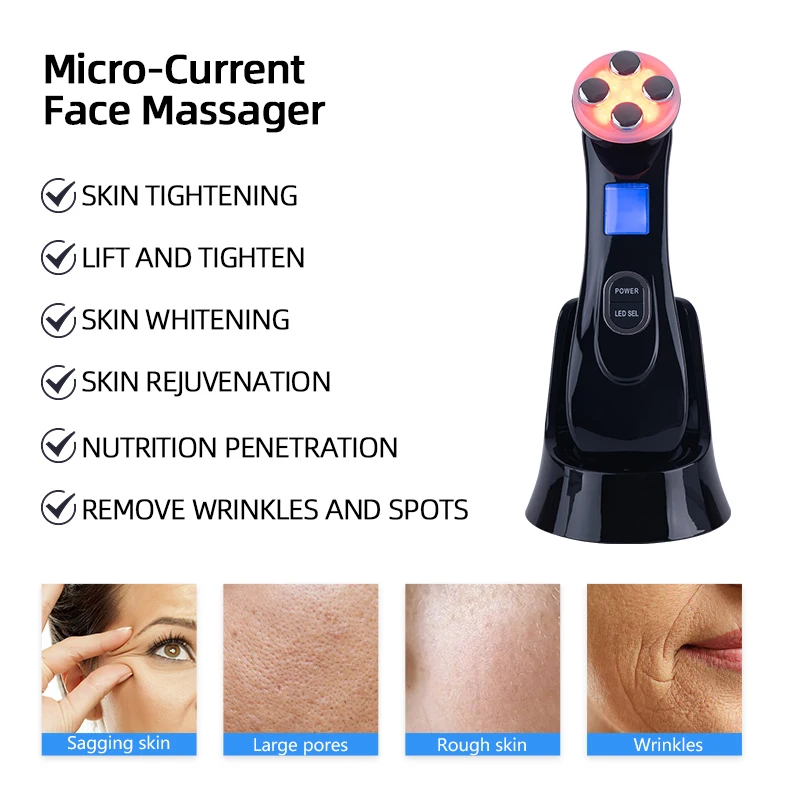 Massageador facial microcorrente: apertar, levantar, clarear a pele, rejuvenescer, aumentar a penetração da nutrição e remover manchas, manchas de proibição