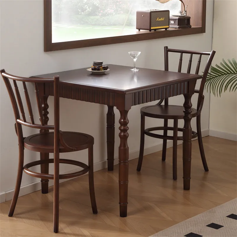 American retro rectangular western food bar table French medieval solid wood dining table cafe dessert shop dining table and cha