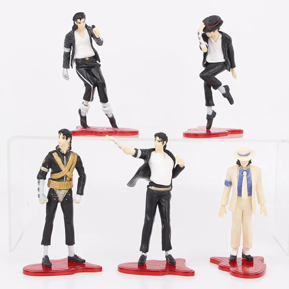 5Pcs/Set Michael Jackson Action Figure 11cm Smooth Criminal Moonwalk Dancer Figure Room Decorations Collection Model Doll Toys