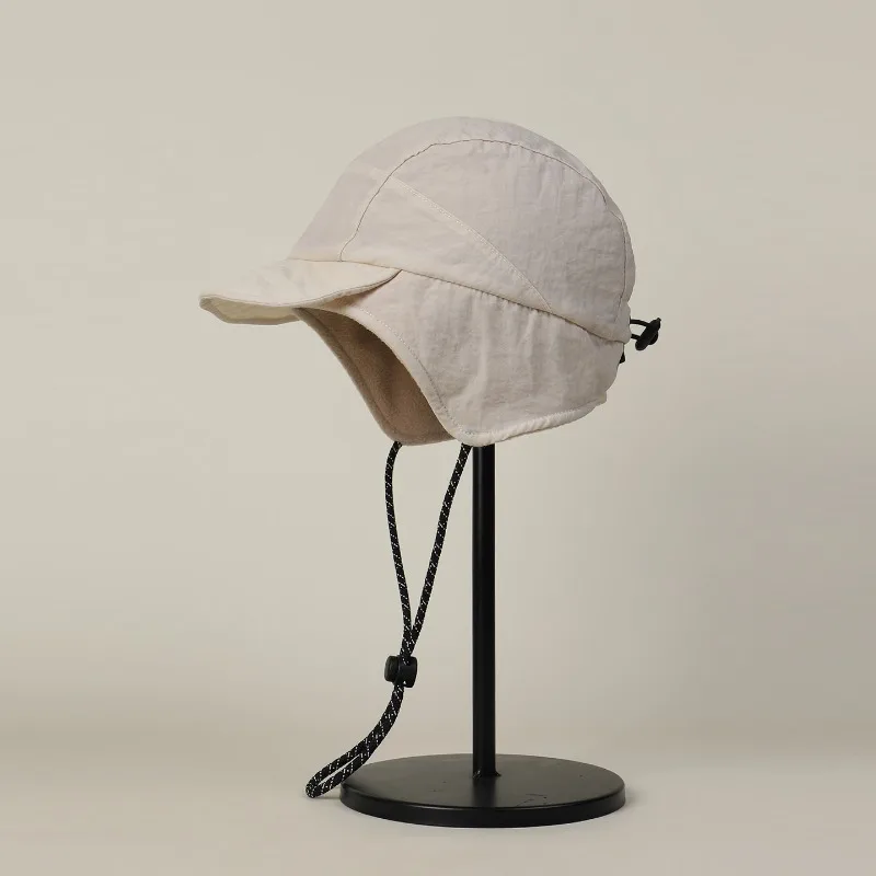 Neue einfache warme Ohrenschutz-Fliegermütze, Winter-Outdoor-Fahrrad-Schnürmütze, warme, weiche Baseballkappe für Männer und Frauen – Detail 1