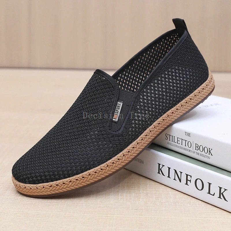 2025 wear-resistant non-slip martial arts shoes breathable chinese old peking men's cloth shoes casual flat tai chi shoes h008