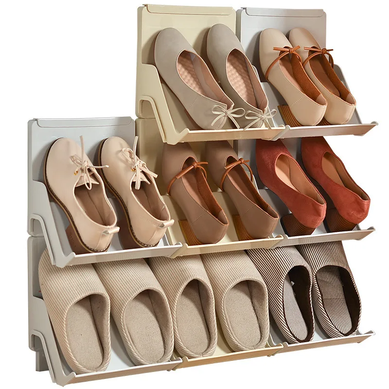 

Nordic Plastic Shoe Rack Simple Combined Multi-layer Dustproof Shelf