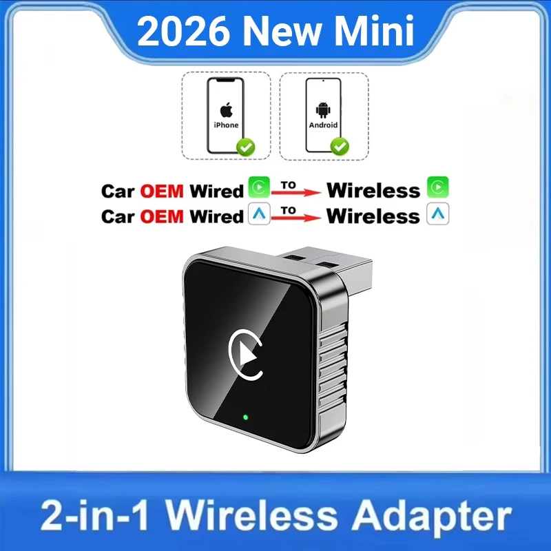 New Super Mini Carplay AI Box Wired to Wireless CarPlay/Android Auto 2in1 Box 5GHz WiFi5 for 99% Original Wired CarPlay/Auto Car