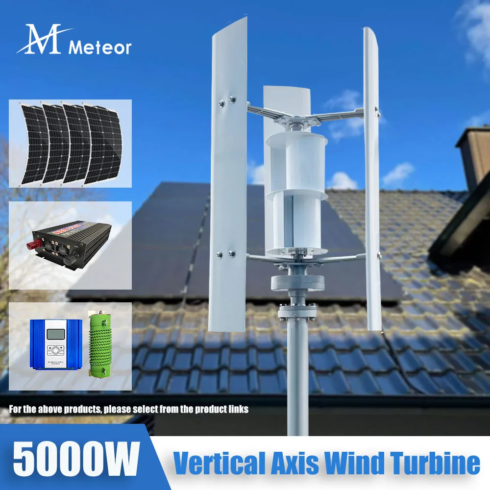 Free Energy 5000W 3000W 8000W 12V 24V 48V High Efficiency Vertical Axis Wind Turbine Generator Electric Alternator Generator