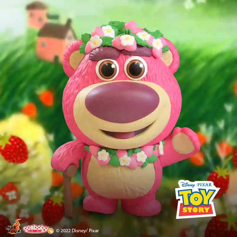 Original Hot Toys Toy Story Lotso Strawberry Bear Anime Action Figures Cosbaby Mini Collection Doll Figurine Christmas Gift Toys