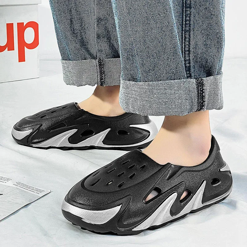

Men's Summer Light EVA Thick Soled Anti-Slip Sandals Breathable Slippers Popular Casual Hole Shoes