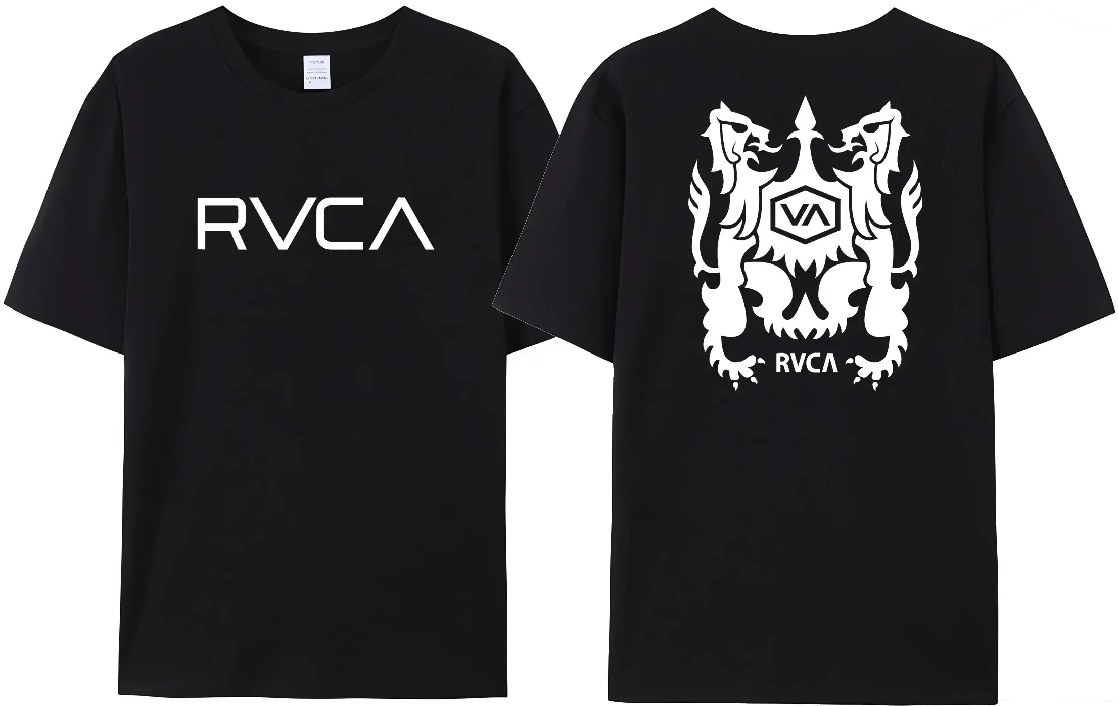 Summer Hot Sale Casual T-Shirt RVCA VA Men\'s Gemini Symmetry100% Cotton Comfortable Best Double Sided Tees